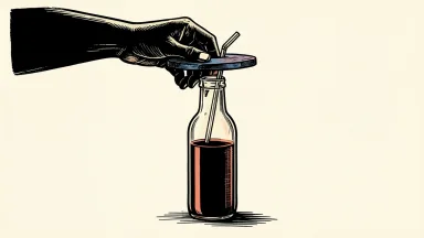 PepsiCo stock downgraded to hold: a dark soda bottle being pressed down by a heavy stone weight.