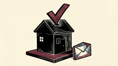 Equifax Mortgage Ultimate verification solution shown as a checkmark inserted into a house block with an envelope nearby.