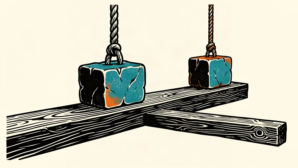 An editorial illustration showing a wooden beam already under the pressure of one stone block, with another block hanging above it, representing a forecast of additional interest rate hikes.