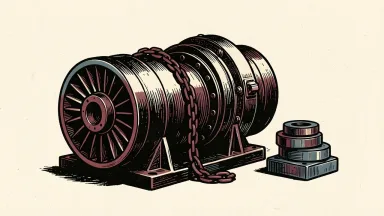 Honeywell Aerospace class action lawsuit over supplier disclosures depicted by a chained turbine engine and a small stack of parts.