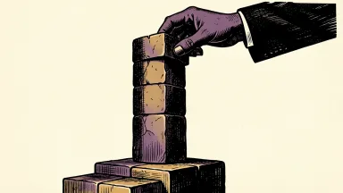 Houlihan Lokey upgraded to Market Outperform: a solid stone pillar being elevated to a higher tier on a rising platform.