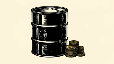 TotalEnergies share repurchases depicted by an oil barrel beside a stack of coins.