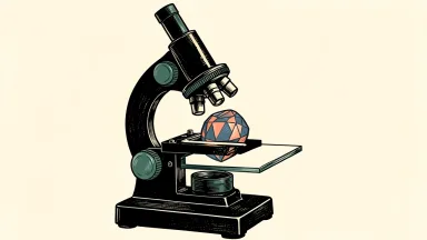 Charles River Laboratories stock performance: a laboratory microscope focuses on a large, faceted gemstone resting on a glass slide.