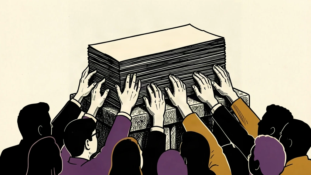 An editorial illustration showing a stack of long bonds on a pedestal with many hands reaching up to grab them, representing high demand.