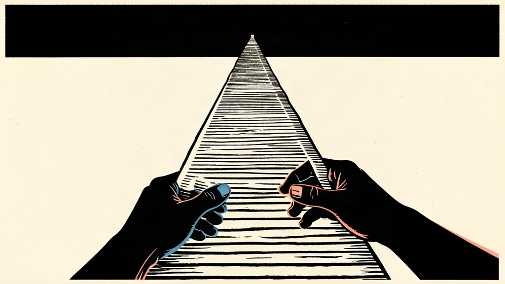 An editorial illustration showing a pair of hands hesitating to touch a bond scroll that stretches endlessly toward a dark horizon, representing the advice to avoid long-duration debt.