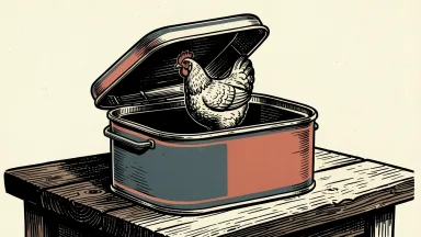 Hormel Foods acquiring Brakebush Brothers: a large ham tin being used to house a smaller chicken figure.