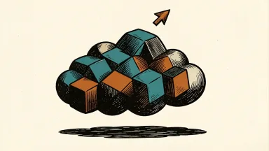 GigaCloud Technology stock rises as a blocky cloud floats upward with an arrow.