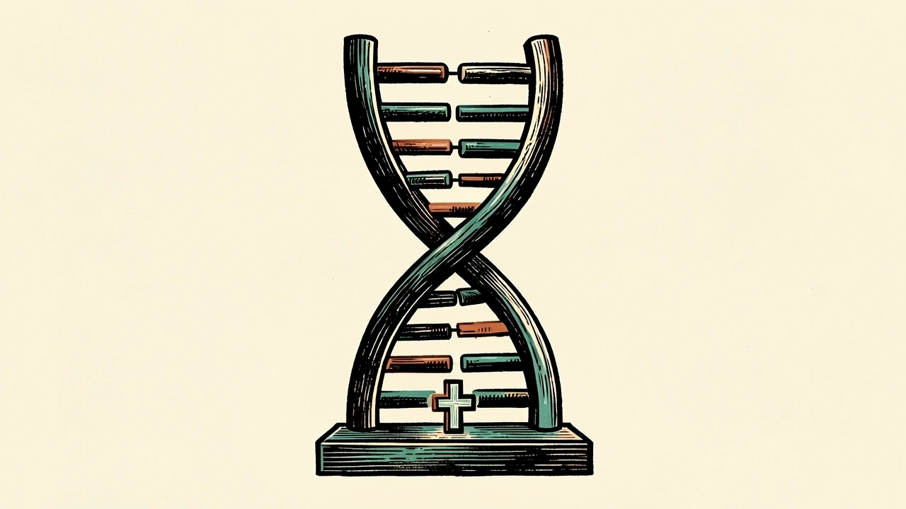 Intellia Therapeutics appoints a chief medical officer, shown as a DNA helix beside a medical cross.