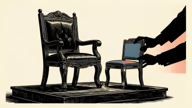 The Hartford Insurance Group leadership transition: a second executive chair is placed on a platform alongside the first.