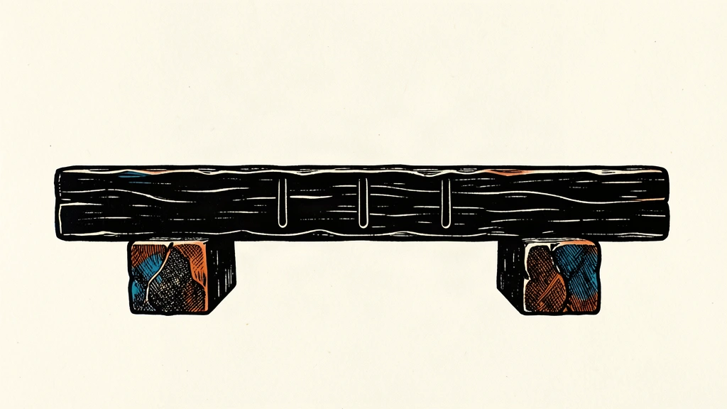 A heavy horizontal beam rests level on two supports, symbolizing stable long-term inflation expectations.