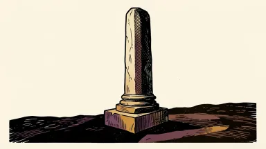 S&P 500 near record highs while small caps lag: a massive stone pillar towers over a small block on a lower level.