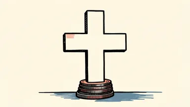 Johnson & Johnson sales depicted by a medical cross with coins at its base.