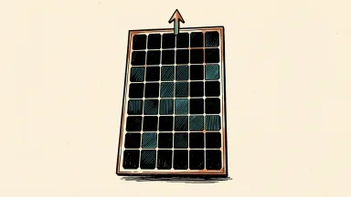 First Solar is represented by a solar panel with a small upward arrow attached to its top edge.