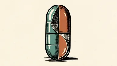 NEXGEL reverse stock split depicted as a gel capsule divided into twenty segments, one larger.