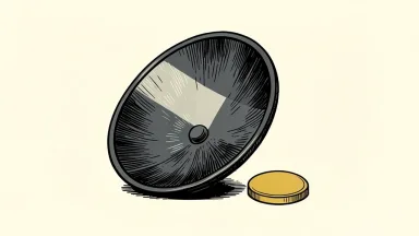 L3Harris Technologies satellite dish with a gold coin beside it, representing a lowered price target.