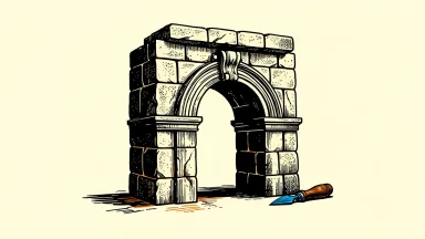 Prudential Financial is represented by a stone archway with a chisel beside it, suggesting a reduced price target.