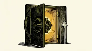 NatWest Group is represented by a bank vault door with an upward arrow beside it.