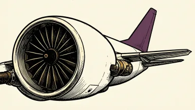 Delta Air Lines Q4 outlook and fuel costs: a large commercial jet engine connected to an industrial fuel hose.