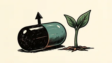 Biogen is represented by a capsule with an upward arrow and a sprout, indicating an upgrade and pipeline catalysts.