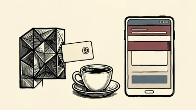 Rezolve Ai's RezolvePay infrastructure: a consumer AI agent interface completing a coffee purchase with a merchant agent using a digital payment card.