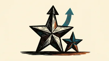 Humana's four-star Medicare rating is shown as a star with an upward arrow indicating a stock jump.