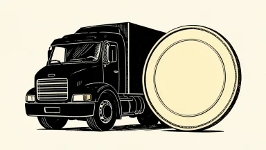 Ryder's quarterly cash dividend is represented by a truck and a coin.