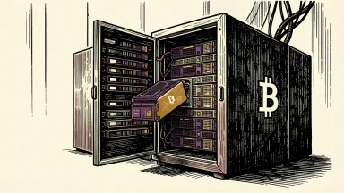 Bitdeer Technologies Group expanding capacity: a modular computing unit is installed into a large industrial server rack within a vast data center.