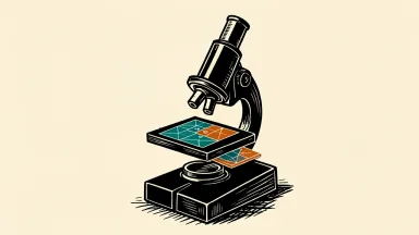 IQVIA adopts Veeva clinical software: a stylized microscope integrates a geometric data tile into its base on a clean ivory surface.