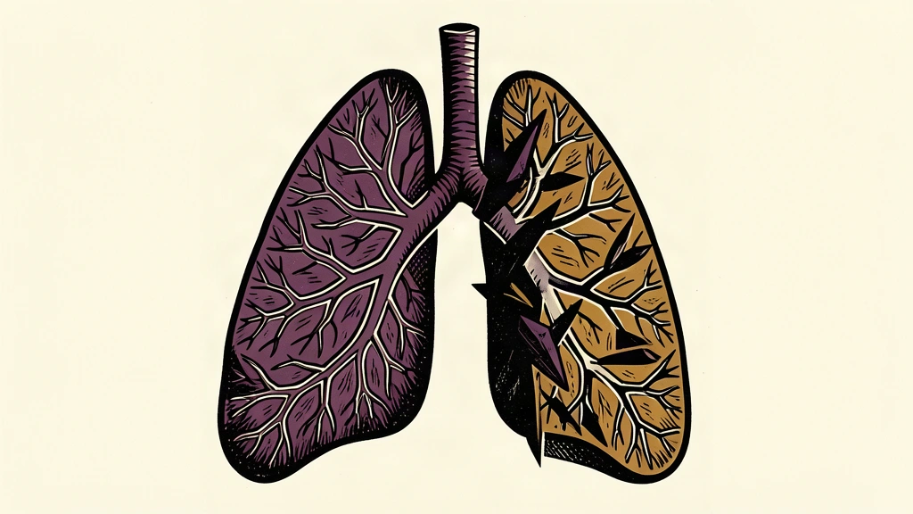 An editorial illustration showing a solid wall protecting a branching lung structure from sharp, external shards.