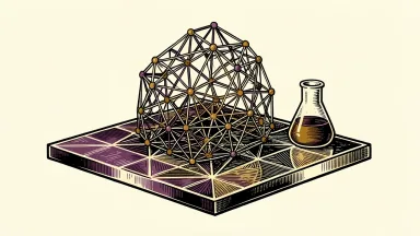 Servier scales AI initiatives on a unified Veeva data foundation: a solid geometric tile supporting a complex neural network structure in a laboratory.