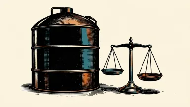 Eastman Chemical is represented by a chemical storage tank beside a balanced scale, symbolizing an equal weight rating.