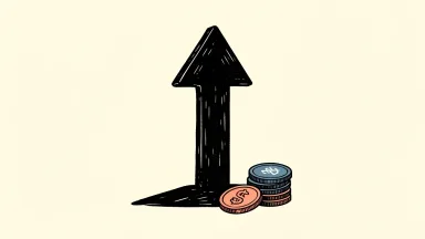 Webull upgraded by Scotiabank, depicted as an upward arrow beside a stack of coins.
