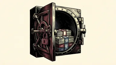 Citigroup's credit loss allowance is shown as a secured vault with bundled currency and an open padlock.