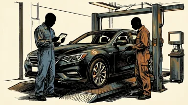 Carvana expands ADESA Orlando operations: workers in silhouettes inspect a car on a lift in a modern facility.