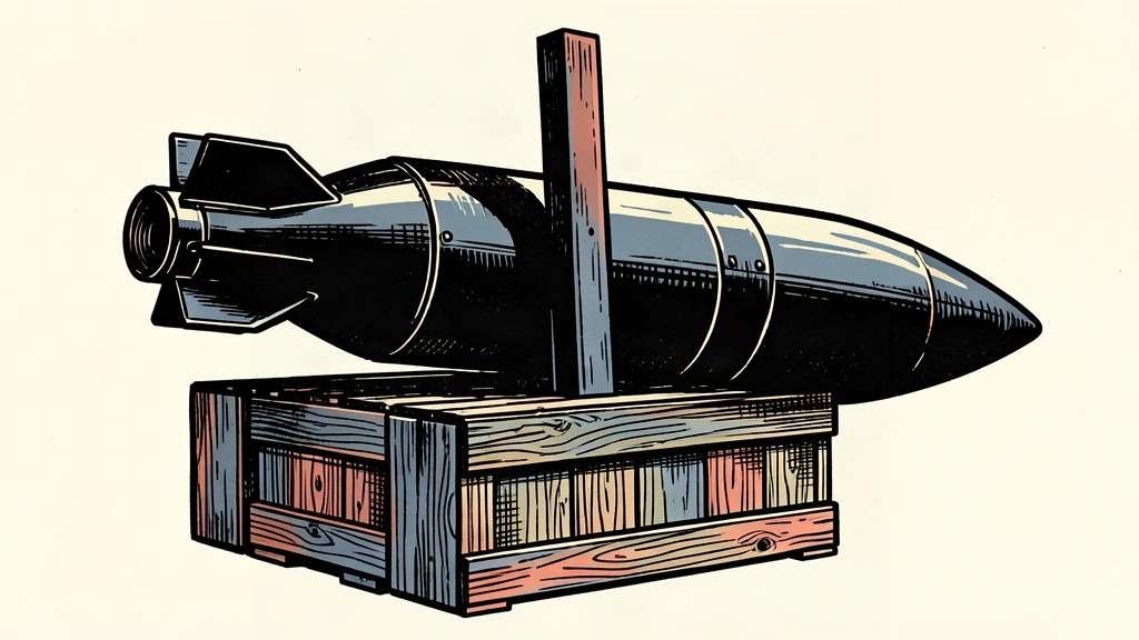 A large bomb on a crate is physically blocked by a thick iron bar wedged into its path.