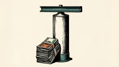 H.B. Fuller prices debt offering; an industrial adhesive tube supports bundled currency and a steel beam.