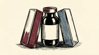 AstraZeneca regulatory review: a pharmaceutical vial surrounded by large leaning glass tiles representing ongoing global scrutiny.
