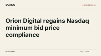 BORSA news cover: Orion Digital regains Nasdaq minimum bid price compliance