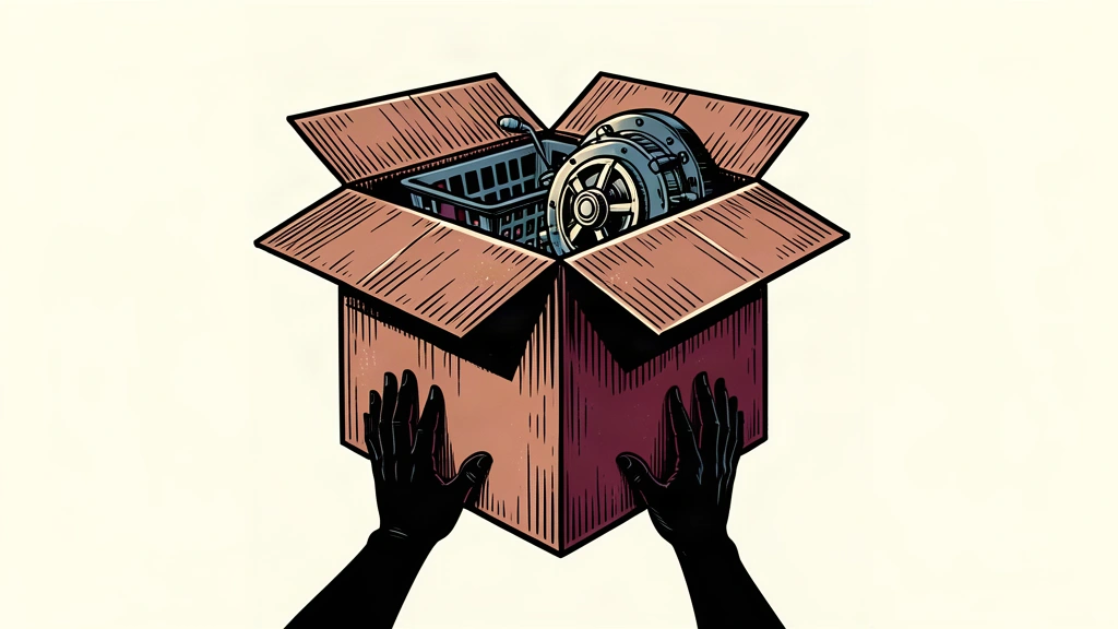 An editorial illustration showing a shipping box being lifted, containing a grocery basket and a vault door to represent new wage and benefit increases.