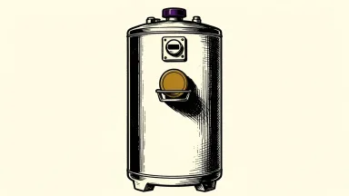 A. O. Smith dividend increase shown as a coin emerging from a water heater tank.
