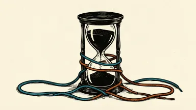 Sportswear stocks facing a prolonged slump: an athletic shoe tied to a heavy hourglass by its own long laces.