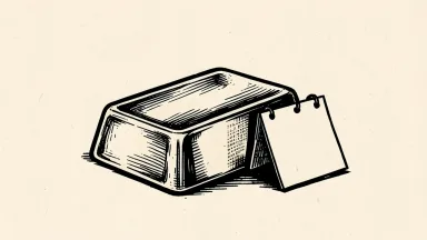 Pan American Silver director retirement depicted by a silver ingot with a calendar page.