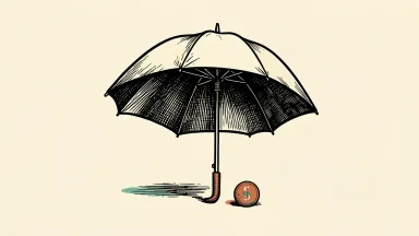 Chubb Ltd's price target reduction is shown as an open umbrella with a coin nearby, indicating a financial adjustment.
