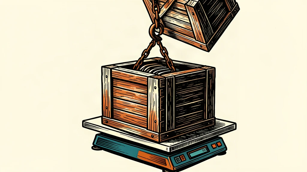 A conceptual illustration of accelerating wholesale prices showing one heavy shipping crate being stacked onto another on a large industrial scale, creating visible downward pressure.