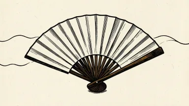 Ghana's financing costs stay lower, depicted as a calm open fan with a steady ink line, suggesting sustained investor demand despite external headwinds.