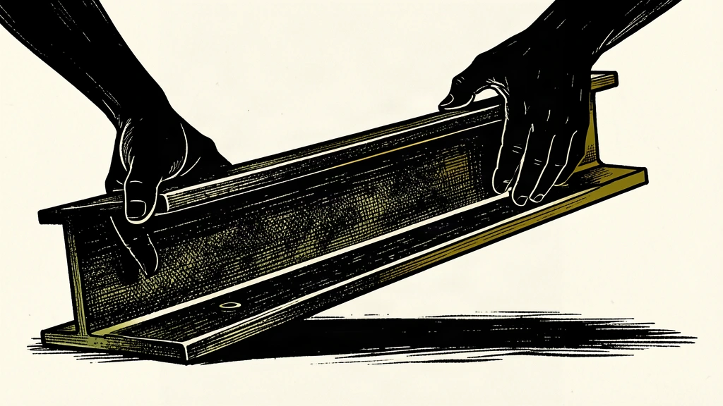 An editorial illustration showing large silhouetted hands lifting a heavy steel beam from the ground.