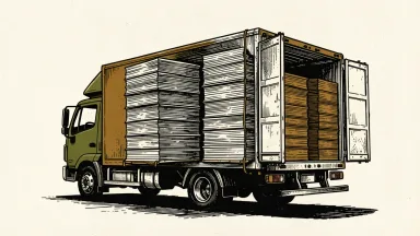 Sysco funding its Jetro acquisition: two massive stacks of debt documents being loaded into the back of a food delivery truck.