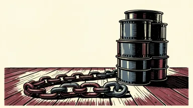 Warner Bros. Discovery clears debt after Skydance merger: an open, empty iron clasp and slack chain lie on the floor next to a stack of film reel canisters.