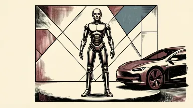 XPeng humanoid robot and electric vehicle silhouette on a summit stage, representing the company's AI engineering and global collaboration strategy.