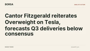 BORSA news cover: Cantor Fitzgerald reiterates Overweight on Tesla, forecasts Q3 deliveries below consensus